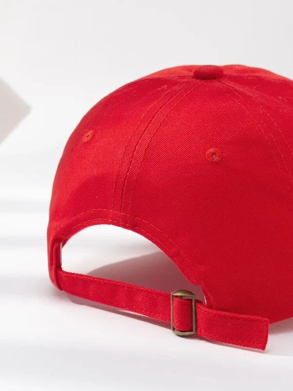 Red Curved Brim Baseball Cap