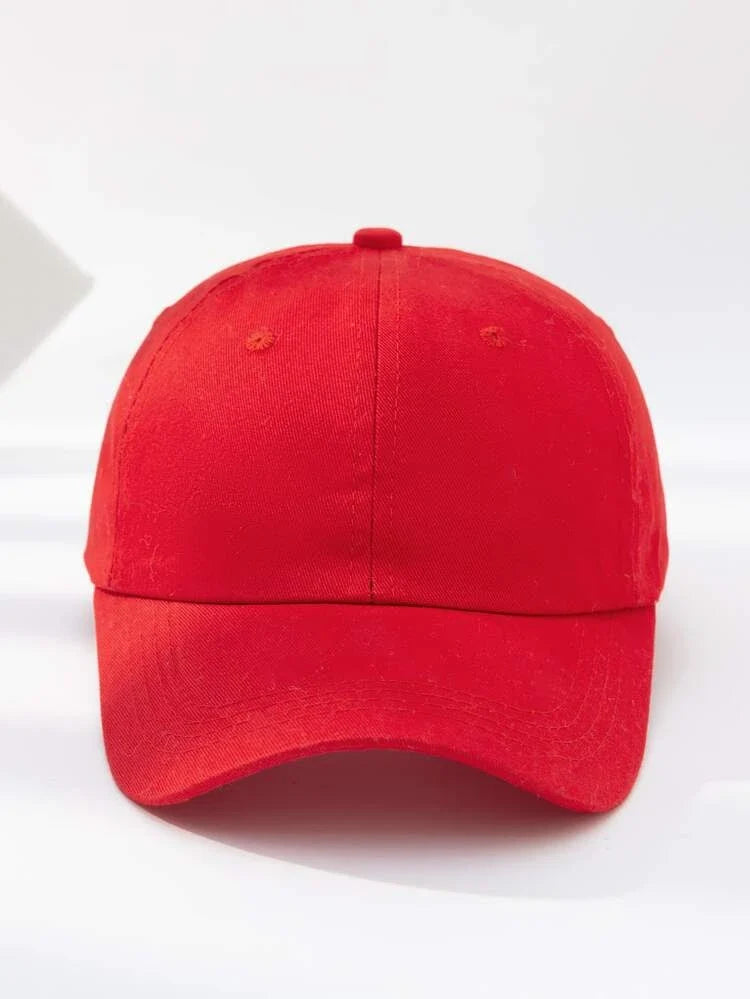 Red Curved Brim Baseball Cap
