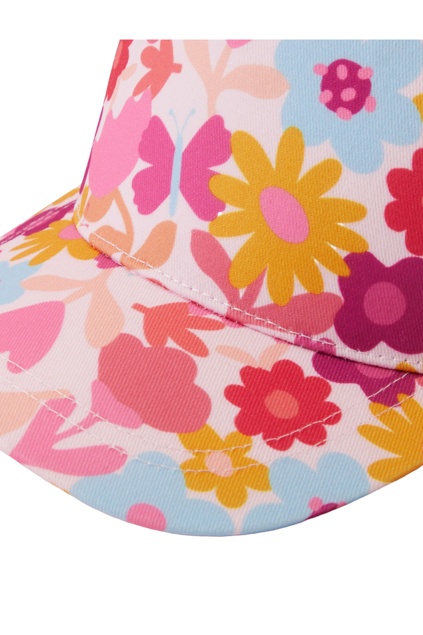 Floral Pattern Baseball Cap with Curved Brim, Colorful Casual Style