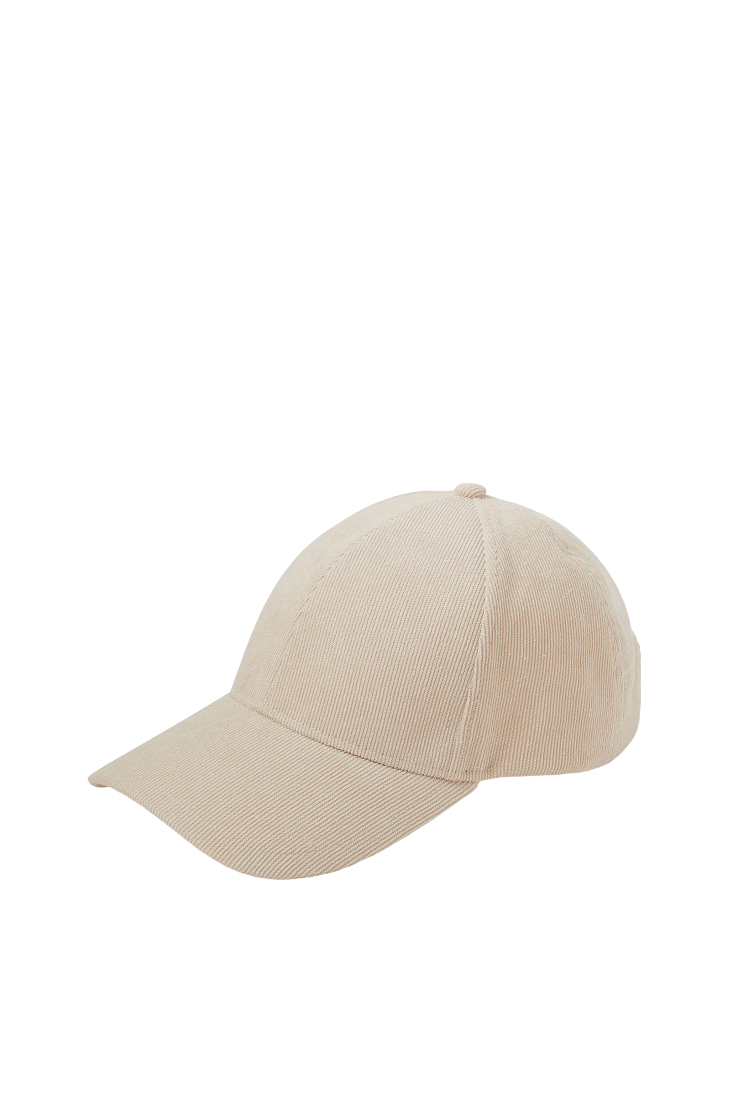 Cotton Baseball Cap with Curved Brim, Beige