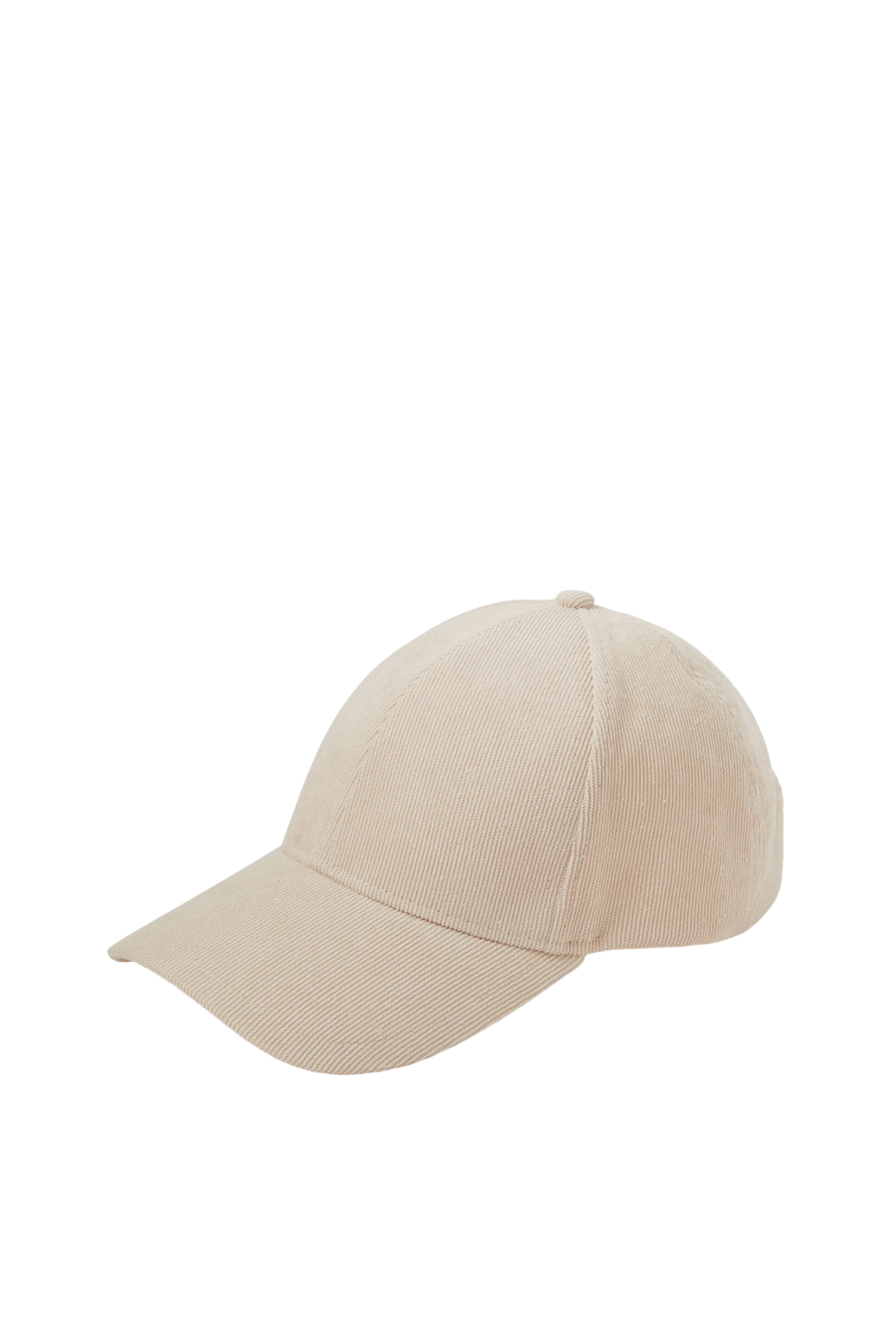 Cotton Baseball Cap with Curved Brim, Beige