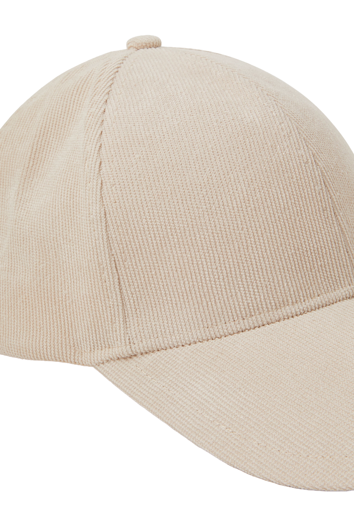 Cotton Baseball Cap with Curved Brim, Beige
